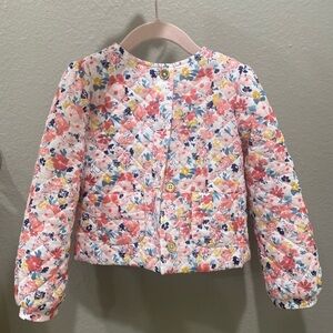 Janie and Jack Girls 4T floral spring quilted jacket - like new!